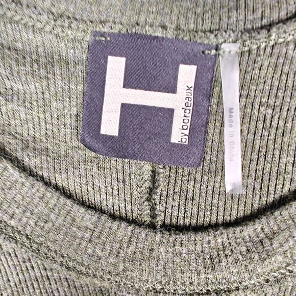 H by Bordeaux Dark Army Green Short Sleeve Top Size S Casual Tee - Picture 5 of 7